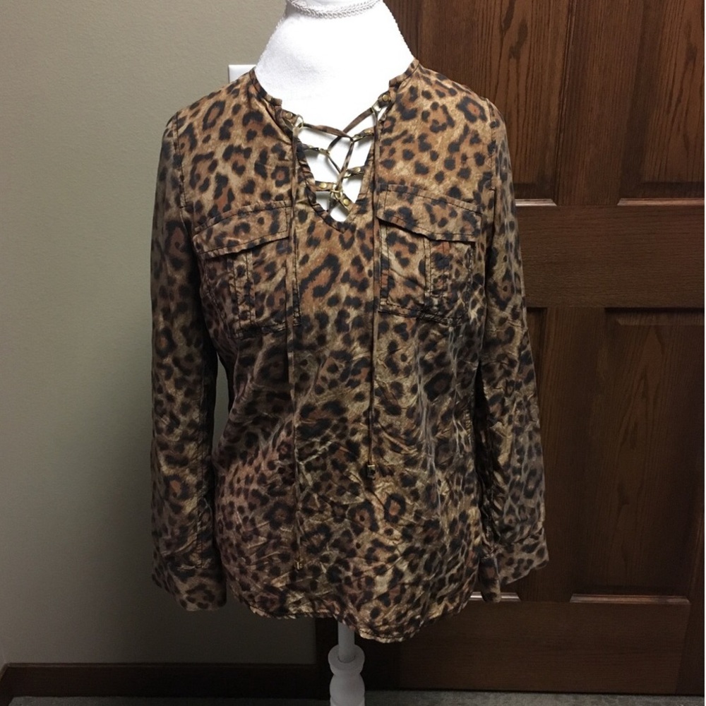 MICHAEL KORS LEOPARD PRINT TOP